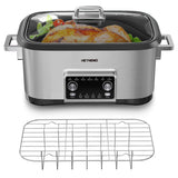 8 Quart Slow Cooker Roaster Oven, 12 in 1 Multi-Cooker Food