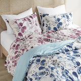 Reversible Floral Seersucker Comforter Set, Navy/Blue