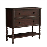2-Drawer Storage Accent Chest w/ Turned Legs, Morocco Brown