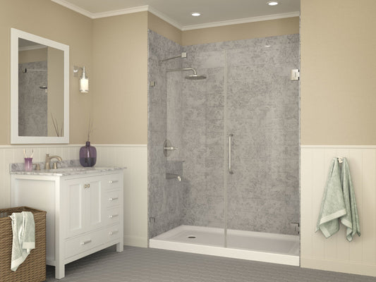 ANZZI Tier 60" x 32" Single Threshold Shower Pan, Durable Marine Grade Acrylic, cUPC Certified, 3-Wall Alcove Installation, Various Drain Options