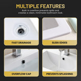 Jack Series 21 in. Rectangular Ceramic Drop-In Bathroom Sink Basin in Glossy White with Single Faucet Hole and Overflow