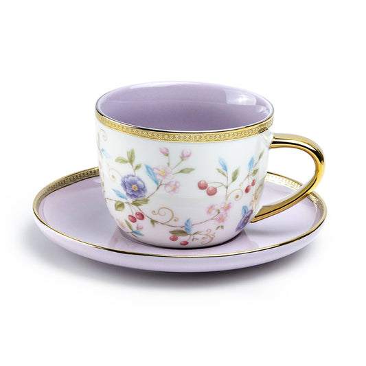 Lavender Blossom Porcelain Cup & Saucer 8oz