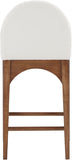 Waldorf - Chenille Stool With Brown Legs