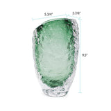 Emerald Crystalized Glass Vase- Large