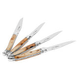 Goyon-Chazeau, Set of 4, Laguiole Juniper Wood Steak Knives