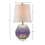 Curved Base Iridescent Green Glass Table Lamp