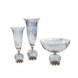 Ayers Smoked Glass Trumpet Vase Short