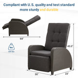 Adjustable Rattan Recliner, Outdoor Lounge Chair