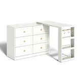 Wholesale Makeup Vanity Desk with 6 Drawers, Extendable corner Vanity