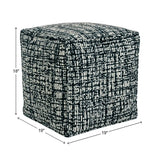 Milos Navy Indoor Outdoor Square Pouf