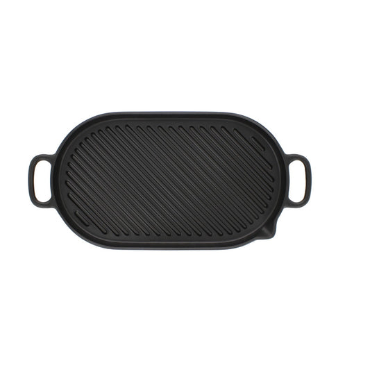 Chasseur French Oval Cast Iron Grill Pan 14-inch