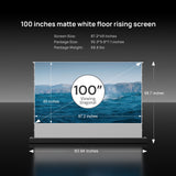 100''-120'' Matte White Motorized Floor Rising Screen