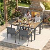 4-6 Person Patio Dining Set with Rectangular Table