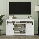 Wooden Movable Barn Door Storage Cabinet Tv Stands