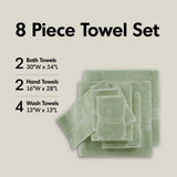 800GSM Ultra-Soft Cotton Absorbent Towel Set, Sage Green