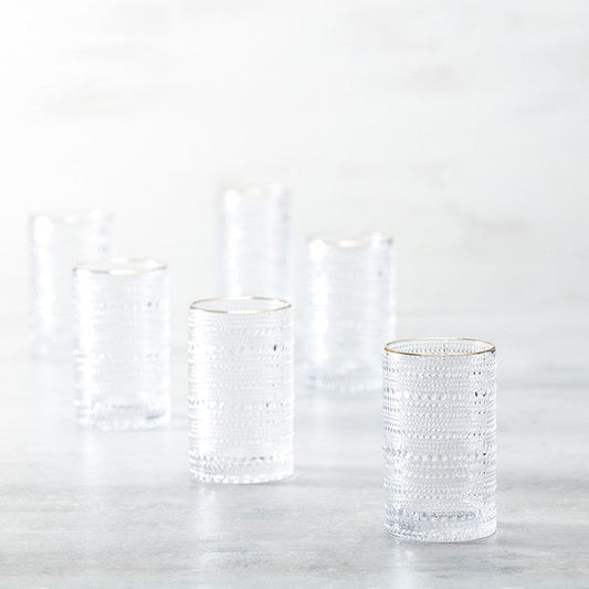 Jupiter Clear Gold Rimmed Iced Beverage 13oz