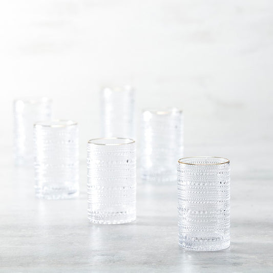 Jupiter Clear Gold Rimmed Iced Beverage 13oz
