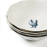Blue Stallion Gertrude Chicken Salad Bowls Set of 4