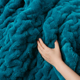 Soft Warm Ruched 50x60" Throw Blanket, Teal