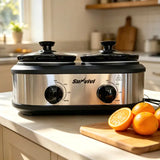 Wholesale Dual Pot Slow Cooker, 2 Pot Mini Buffet, Total 2.5 Quarts
