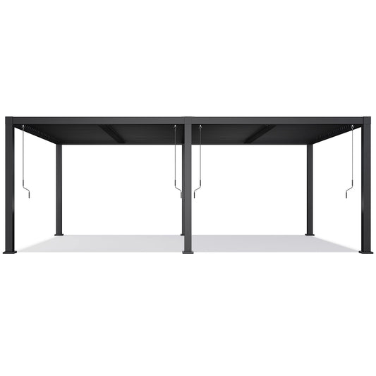 12'x20' Adjustable Louvered Pergola For Patio, Aluminum