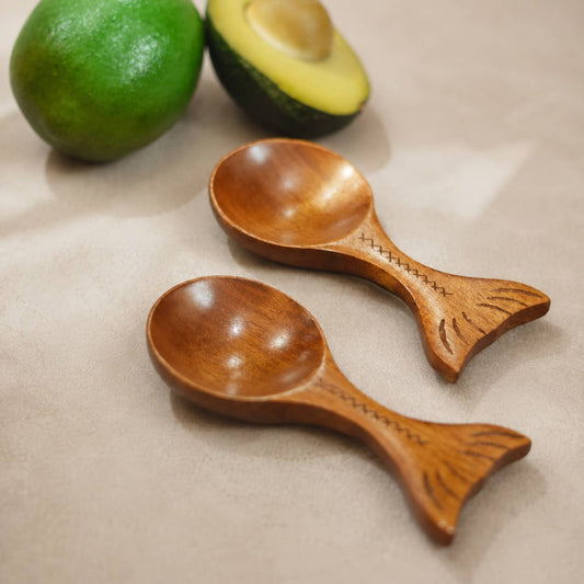 Fish Shape Wooden Scoop Coffee Bean Spoon