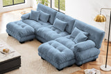 CLOUDIES 134" 3 Seater Sofa with 2 Ottomans