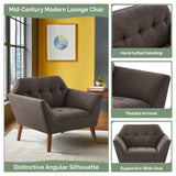 Modern Mid-Century Accent Arm Chair, Charcoal Gray *