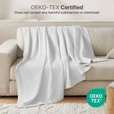 100% Cotton Waffle Weave Cozy Bedding Blanket, White