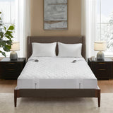 Cotton Blend Heated Mattress Pad, White