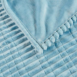 Corded Plush Heated Blanket, Blue