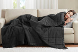 Lightweight Down Alternative Blanket with Satin Trim, Black