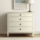 European Country Style Farmhouse 4-Drawer Dresser, Cream *