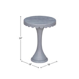 Scalloped Round Drink Table Light Blue