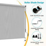 Solar Crank Outdoor Roller Shade with Teslin, No Cassette
