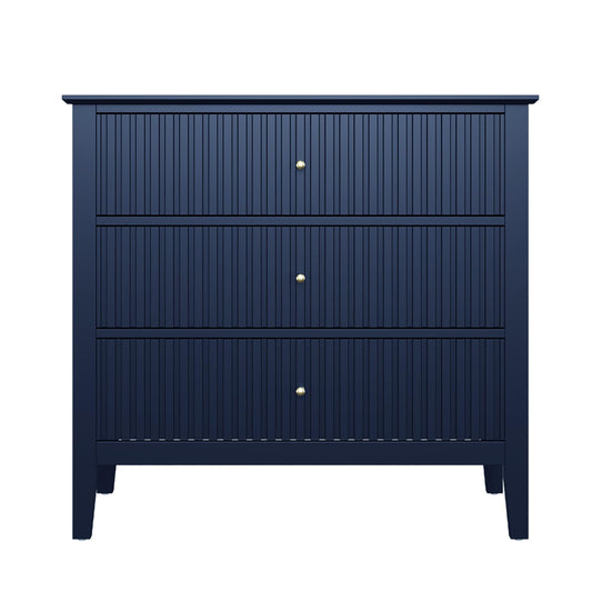 Fluted 32 Inch Wide Nightstand For Bedroom, Large Nightstand