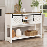 Console Table with Storage Shelf & Sliding Barn Door