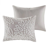 3-Piece Comforter, or Duvet Cover Set Grey Floral
