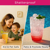 21 oz Clear Ribbed Acrylic Cups Set of 8