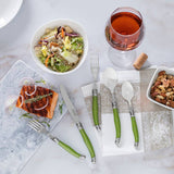 20-Piece Stainless-Steel Laguiole Flatware Set, Spring Green