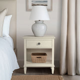 European Country Style Farmhouse Classic Nightstand, Cream