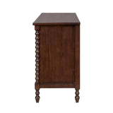 Wholesale 46"W 6-Drawer Small Spindle Wood Dresser, Morocco Brown *