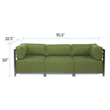 Axis 3pc Sectional Seascape Moss Titanium Frame