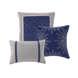 Vera Microsuede 7-Piece Comforter Set, Blue