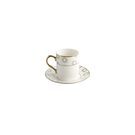 Gold Sparkle Espresso Cup & Saucer Set of 6