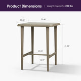 PURPLE LEAF Outdoor Bar Table Patio Dining Table Coffee Kitchen Breakfast Bistro Pub Bar Table for Patio Poolside