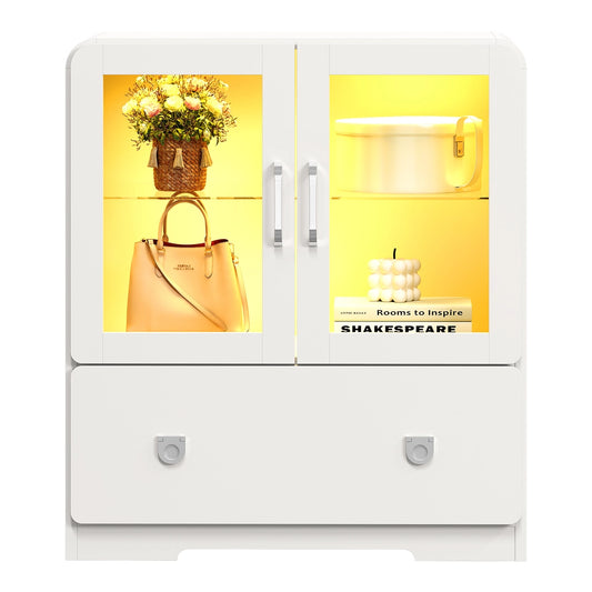 27'' Tall Display Cabinet with Acrylic Doors and Led Lights