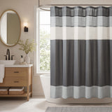 Faux Silk Dupioni Shower Curtain, Grey