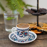 Handmade Porcelain Turkish Coffee Cup & Saucer Set