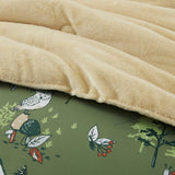 Wholesale Forest Animals 5-Piece Plush Reversible Comforter Set, Green